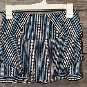 Lucky in Love Asymmetrical Striped Skirt - Blue and Black